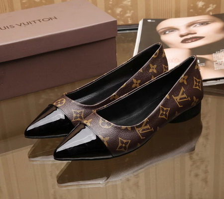 LV Shallow mouth flat shoes Women--009